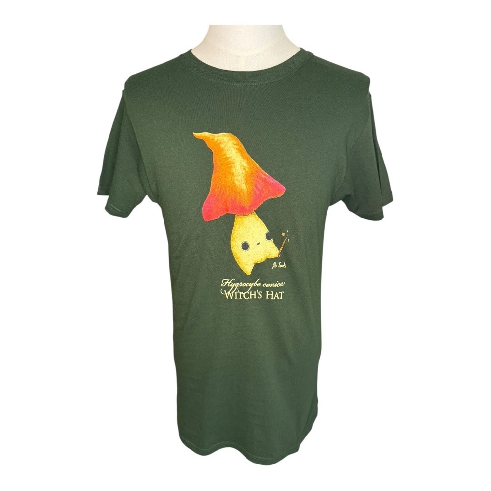 ALTRU Mushroom Graphic T-Shirt‎ Witch's Hat Forest Green Tee Size Small